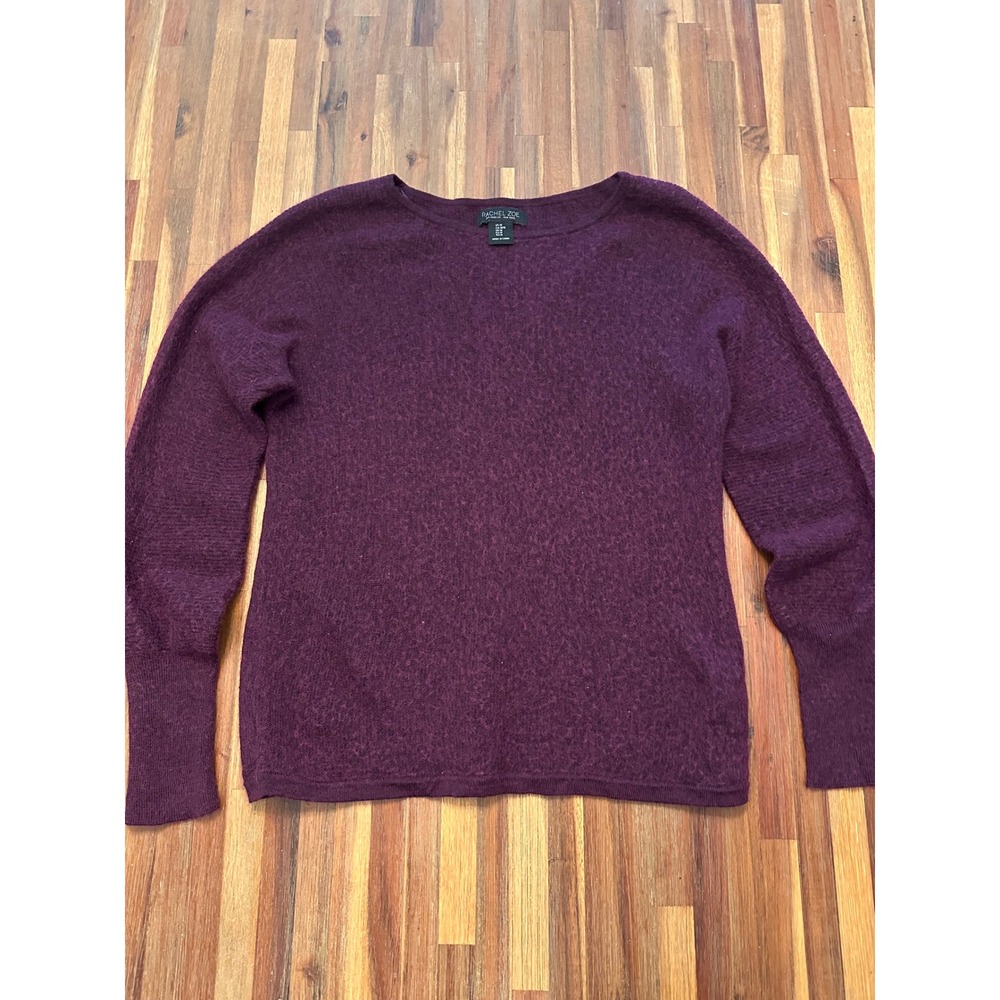 Rachel Zoe Sweater Womens Medium Purple Excellent Merino Wool Blend Knit